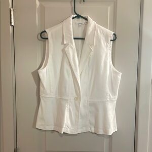 White Sleeveless Blazer Vest